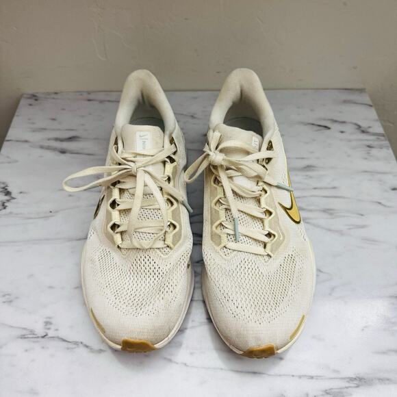 Nike Pegasus 41 White And Gold Running Shoes Women’s Size 7.5 - Picture 3 of 9